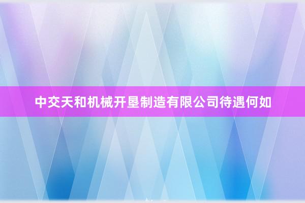 中交天和机械开垦制造有限公司待遇何如