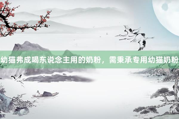 幼猫弗成喝东说念主用的奶粉，需秉承专用幼猫奶粉